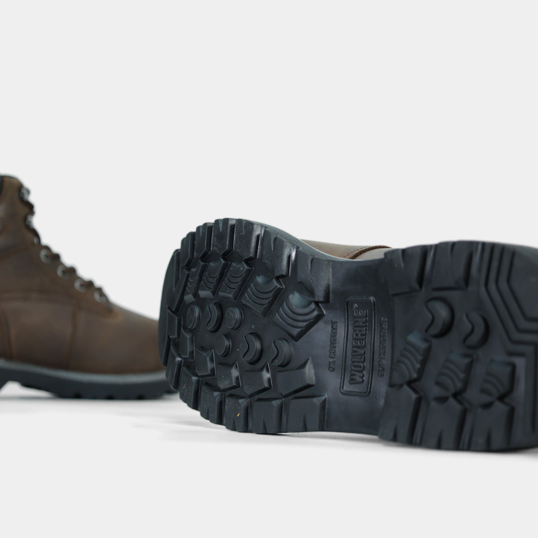      Floorhand 6 Safety Insulated Brown Leather Boot Epik Workwear sole bottom slip resistance