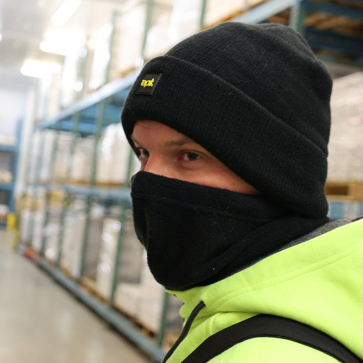 Epik Charcoal Black Thermal Beanie in freezerwear