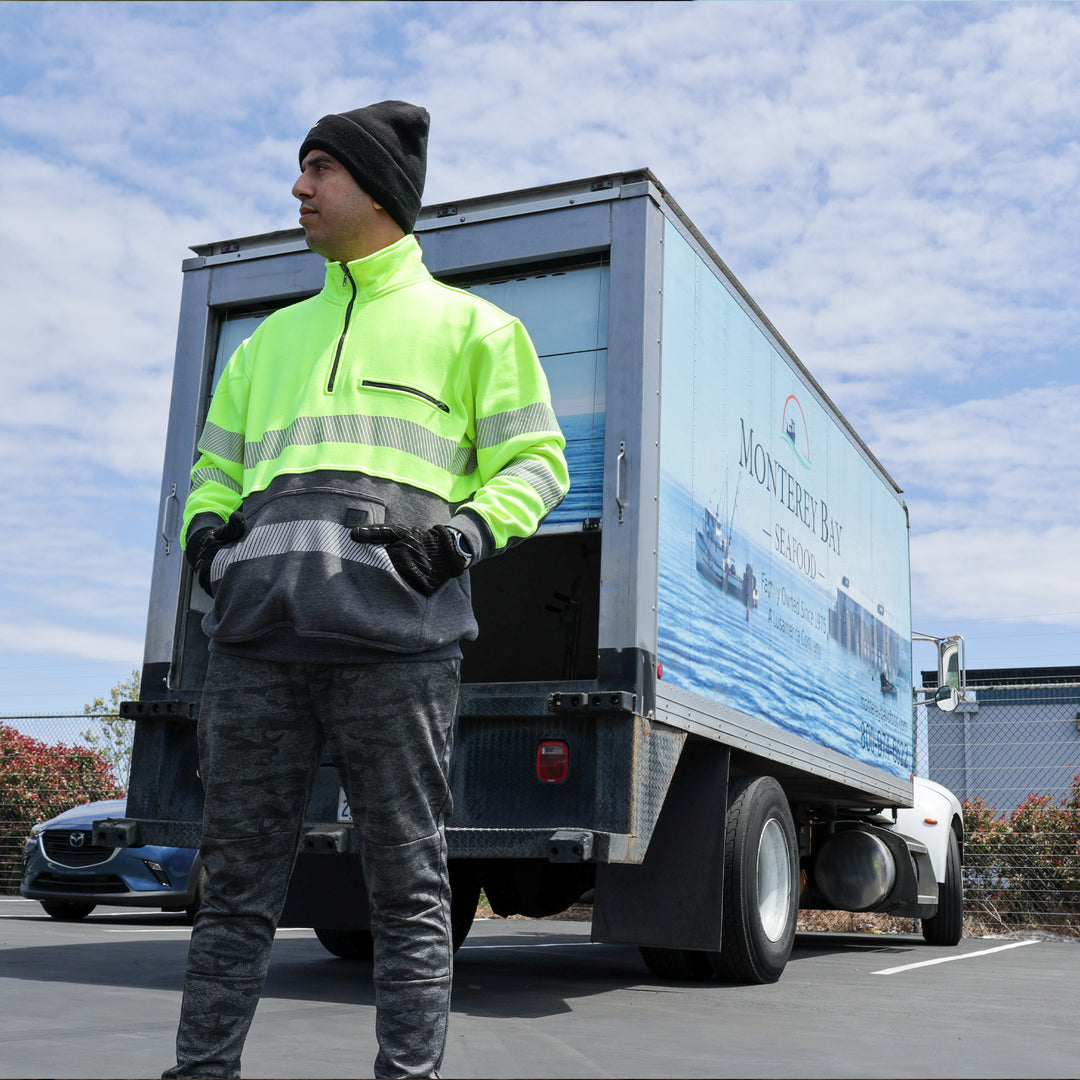 Quarter Zip Peak 2.0 Sweater Hi Vis