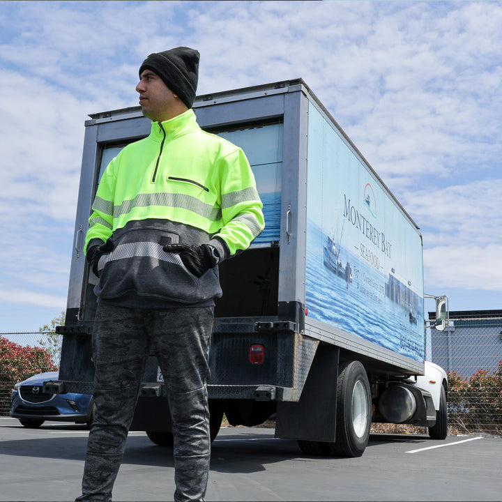 Quarter Zip Peak 2.0 Sweater Hi Vis