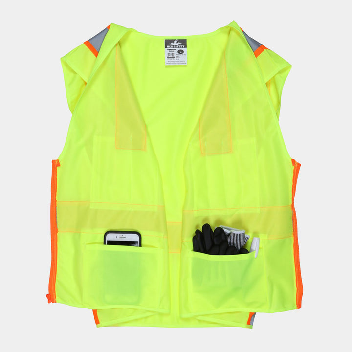 Premium Solid Surveyor Safety Vest With Zipper