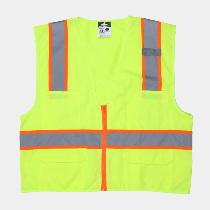 Premium Solid Surveyor Safety Vest With Zipper