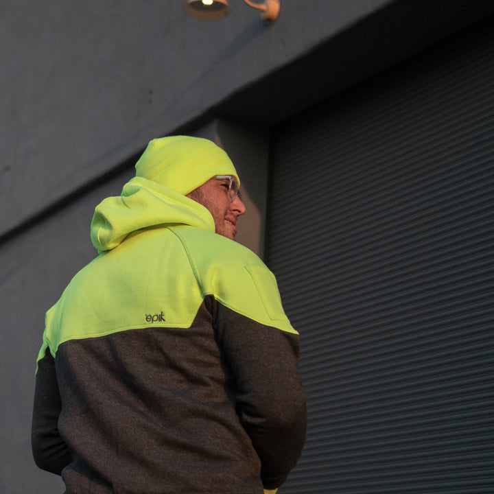 Epik Workwear Yellow Beanie Action Photos