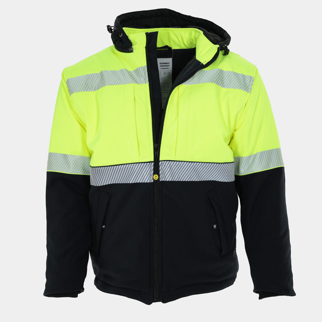 Epik Summit Pro Soft Shell Freezer Jacket in Hi Vis Yellow Cut Out
