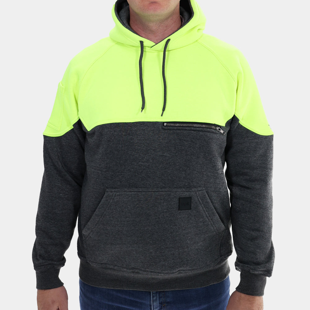 Epik Peak Pull Over Hoodie Hi Vis Yellow front model