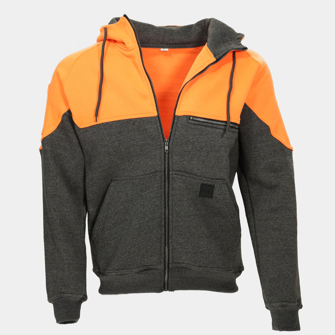 Epik Peak Zip Up Hoodie Hi Vis Orange Cut Out