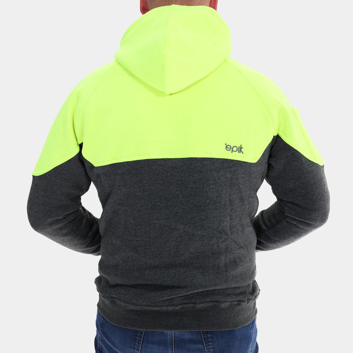 Epik Hi Vis Yellow Peak Hoodie back