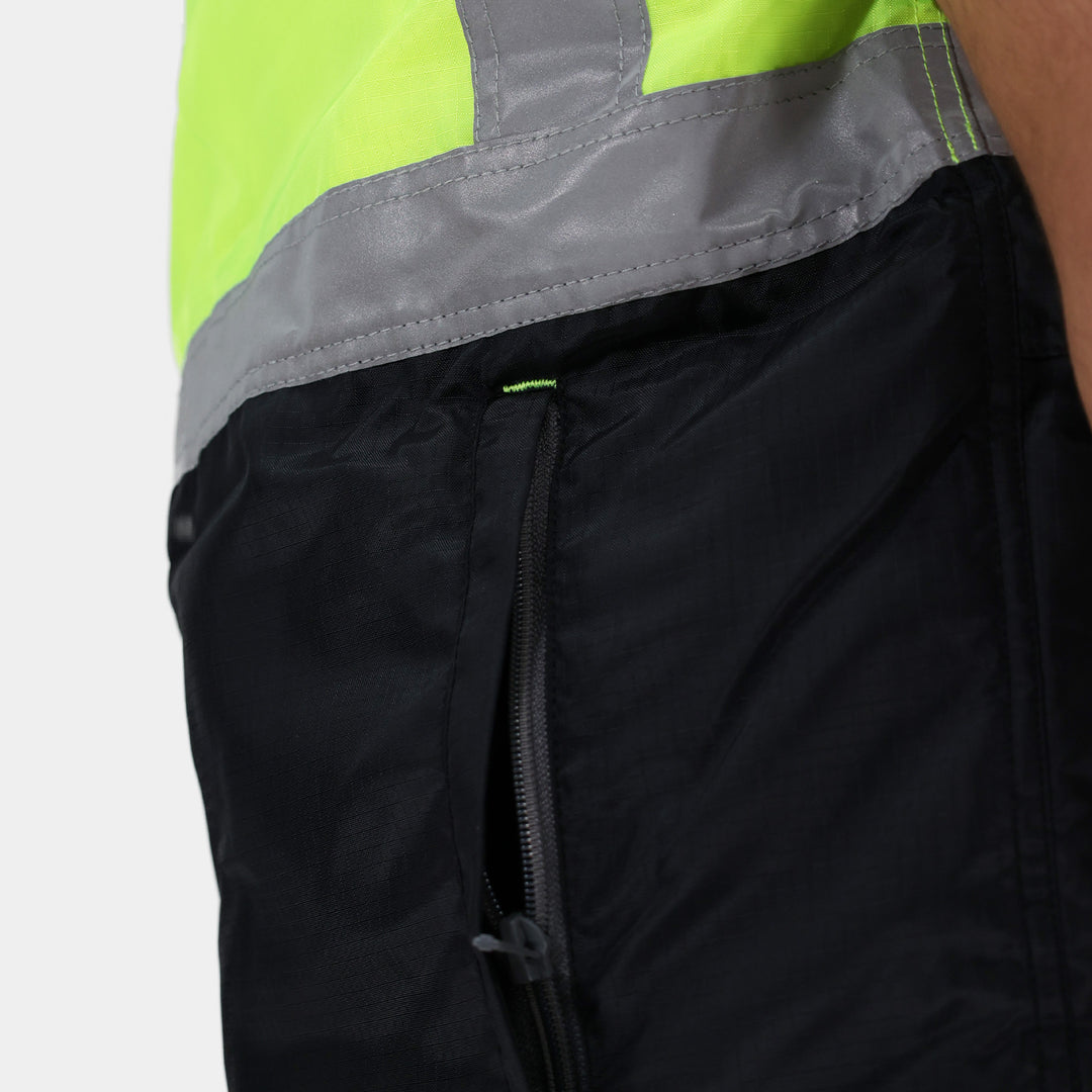 Epik Reflex Hi Vis Yellow Vest Back Vent Zipper