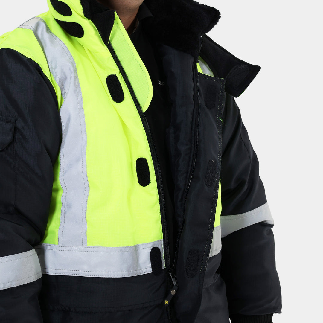 Epik EV300 Reflex Pro Freezer Hi Vis Yellow Jacket Zipper Vellcro
