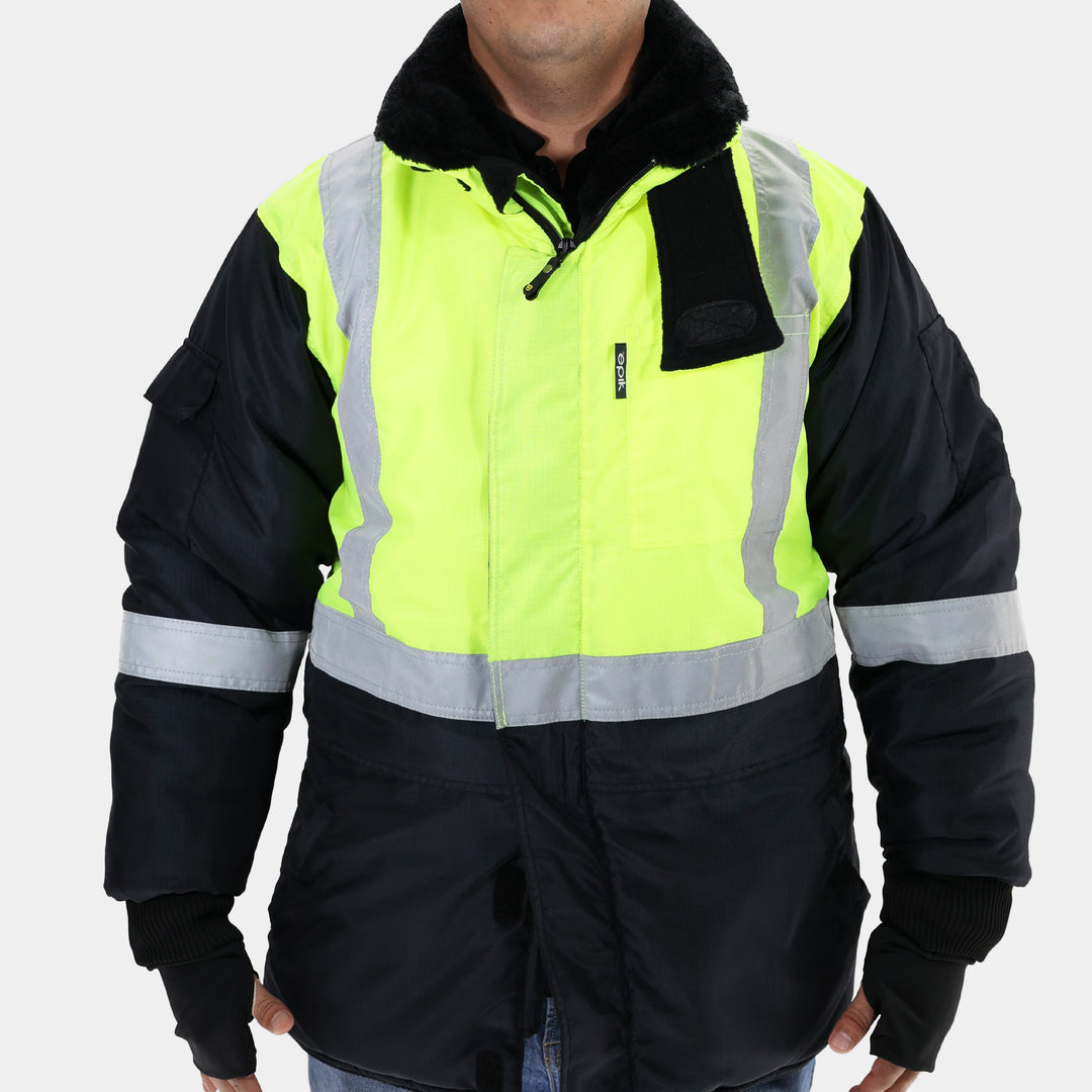 Epik EV300 Reflex Pro Freezer Hi Vis Yellow Jacket Front