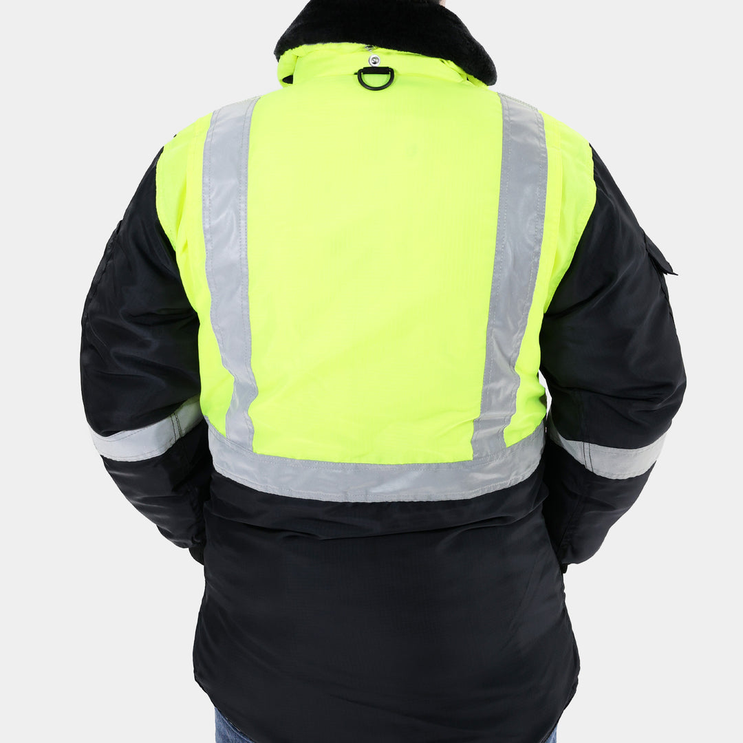 Epik EV300 Reflex Pro Freezer Hi Vis Yellow Jacket Back