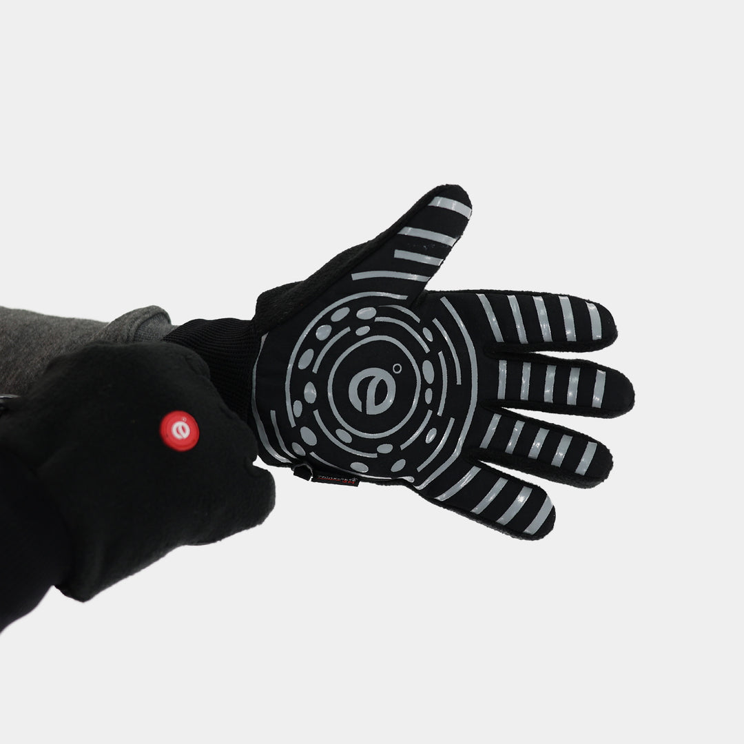 Epik Fleece Grip Black Thermal Glove pair put on