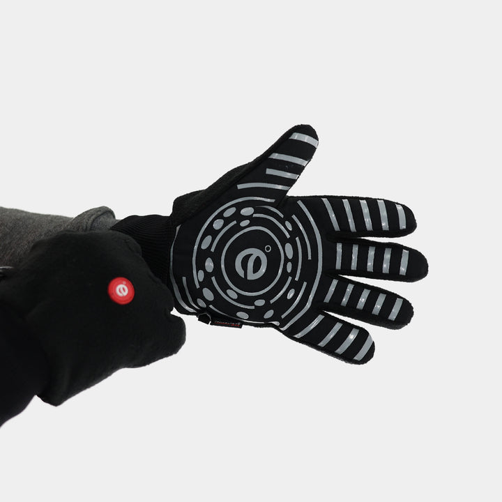 Epik Fleece Grip Black Thermal Glove pair put on