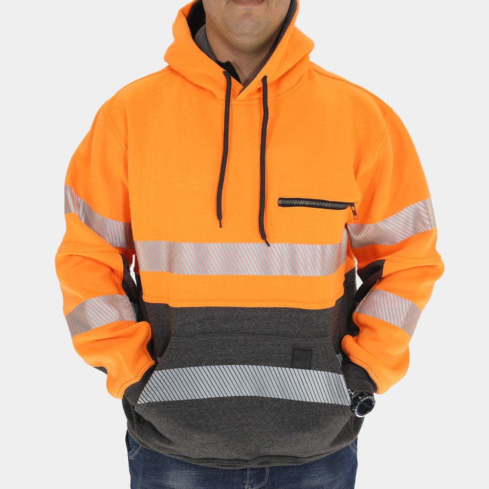 Epik Peak 2.0 Pullover ANSI Class 2 Hoodie in Orange Front