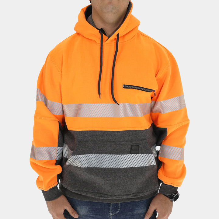 Epik Peak 2.0 Pullover ANSI Class 2 Hoodie in Orange Front relaxed fit