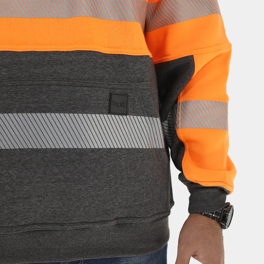 Epik Peak 2.0 Pullover ANSI Class 2 Hoodie in Orange Pocket Close Up