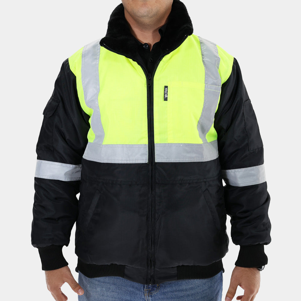 Epik Reflex EV120 Cooler Hi Vis Yellow Work Jacket Front