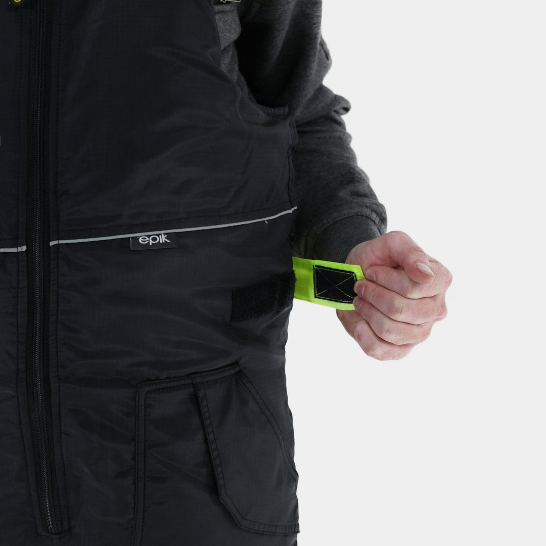 Epik Reflex Pro Black Insulated Bib Overalls Waist Strap