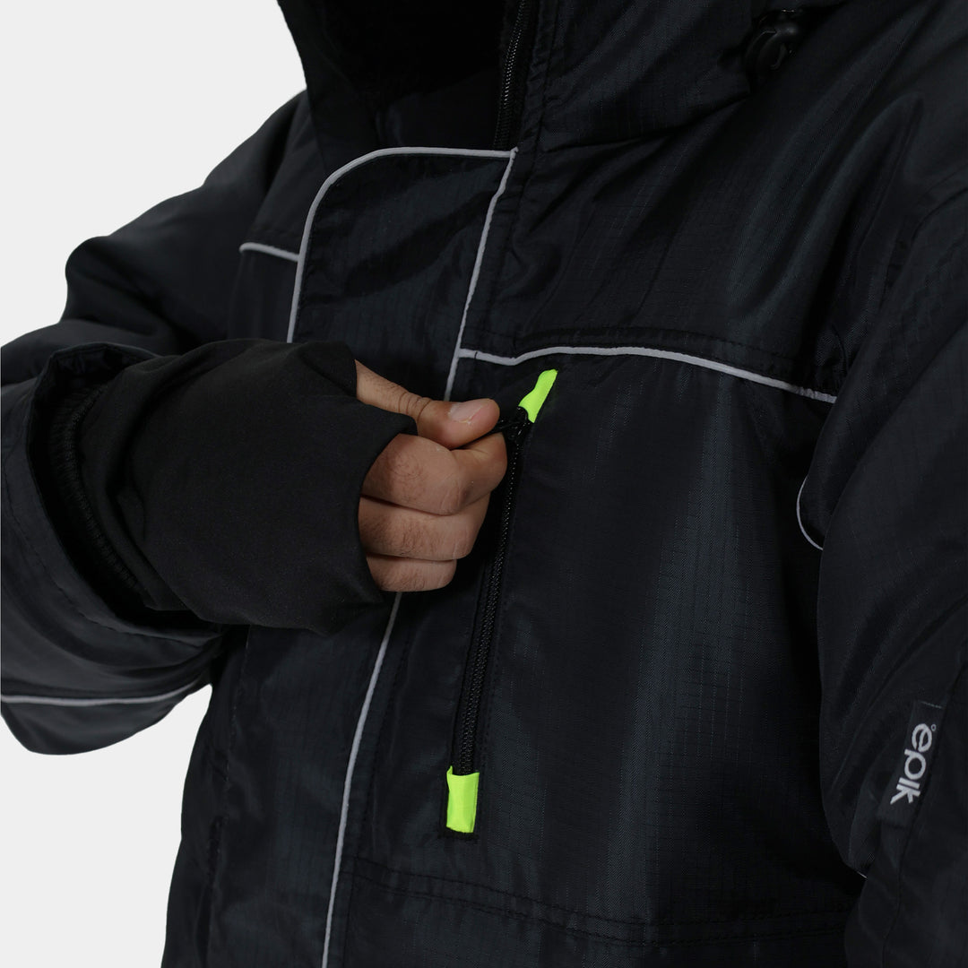 Epik Charcoal Black Reflex Pro Freezer Jacket Chest Zipper