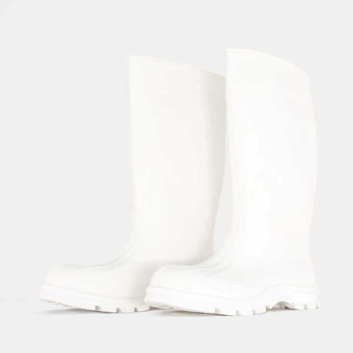 Epik Stride Rubber White Safety Toe Boot Pair Front