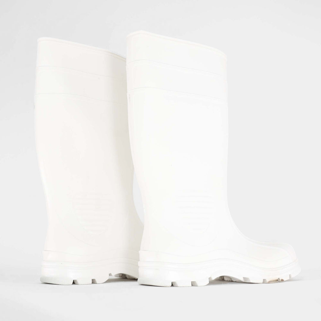Epik Stride Rubber White Safety Toe Boot Pair Back