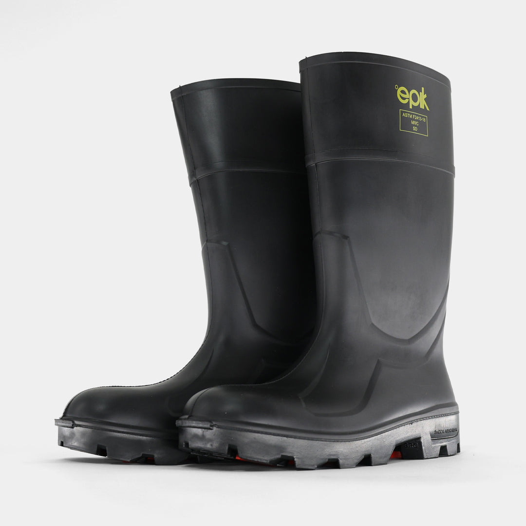 Tread Black Safety Toe Polyurethane Sanitation Work Boot pair front