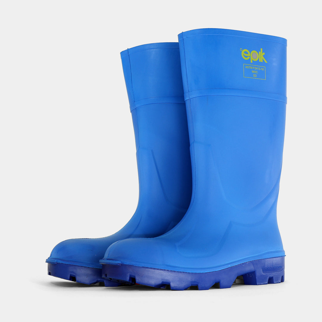 Tread Blue Safety Toe Polyurethane Sanitation Work Boot Pair Front