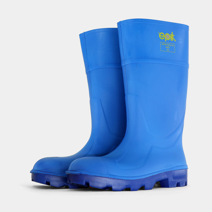Tread Blue Safety Toe Polyurethane Sanitation Work Boot Pair Front