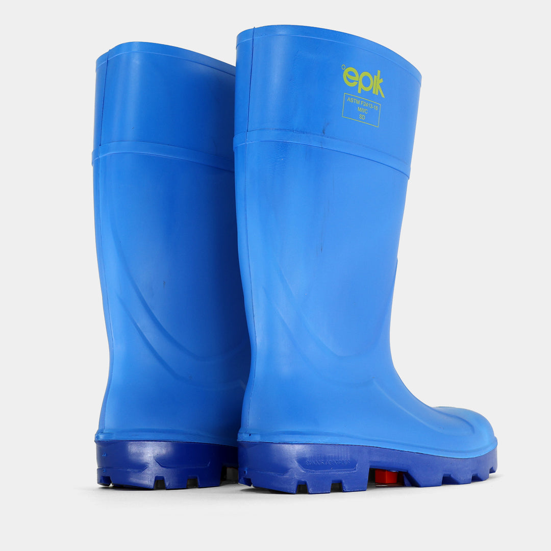 Tread Blue Safety Toe Polyurethane Sanitation Work Boot Pair Back