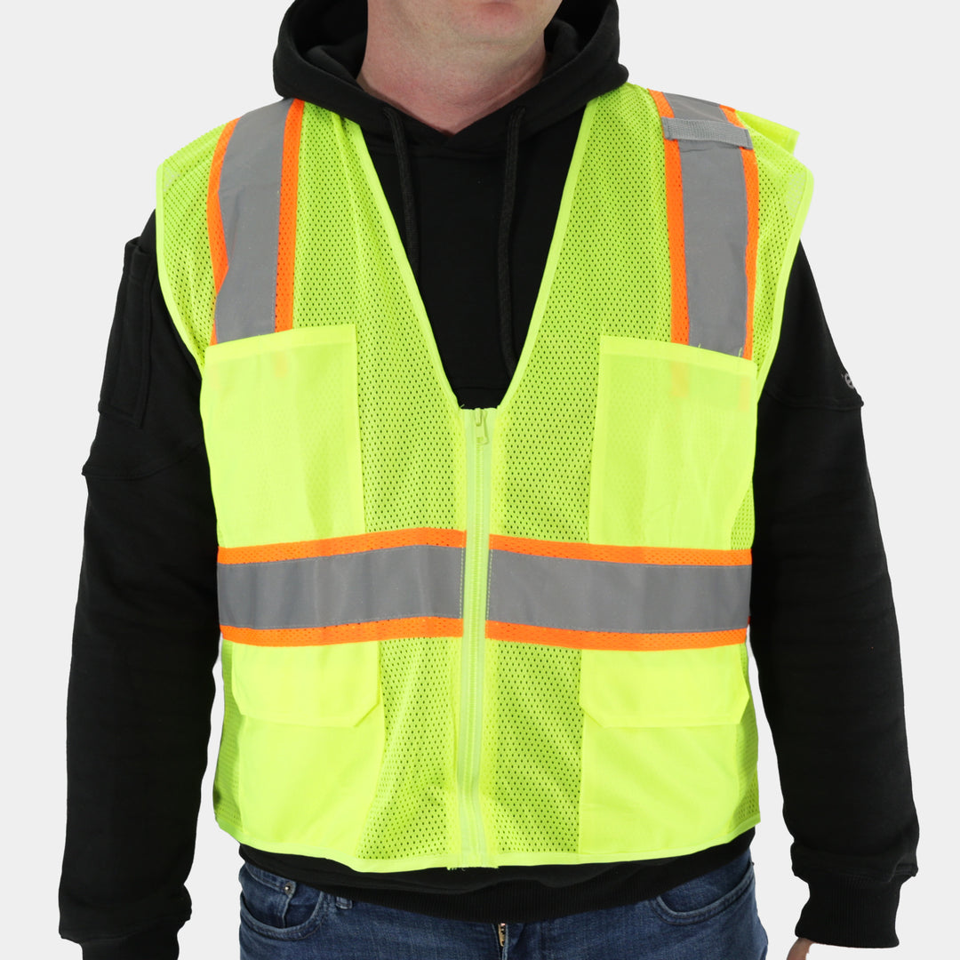 Premium Safety Vest With Zipper, Class 2