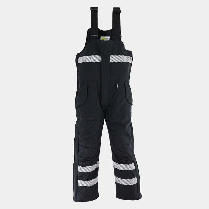 Summit Pro Bib Overall Soft Shell Hi Vis Black Workwear Cut Out