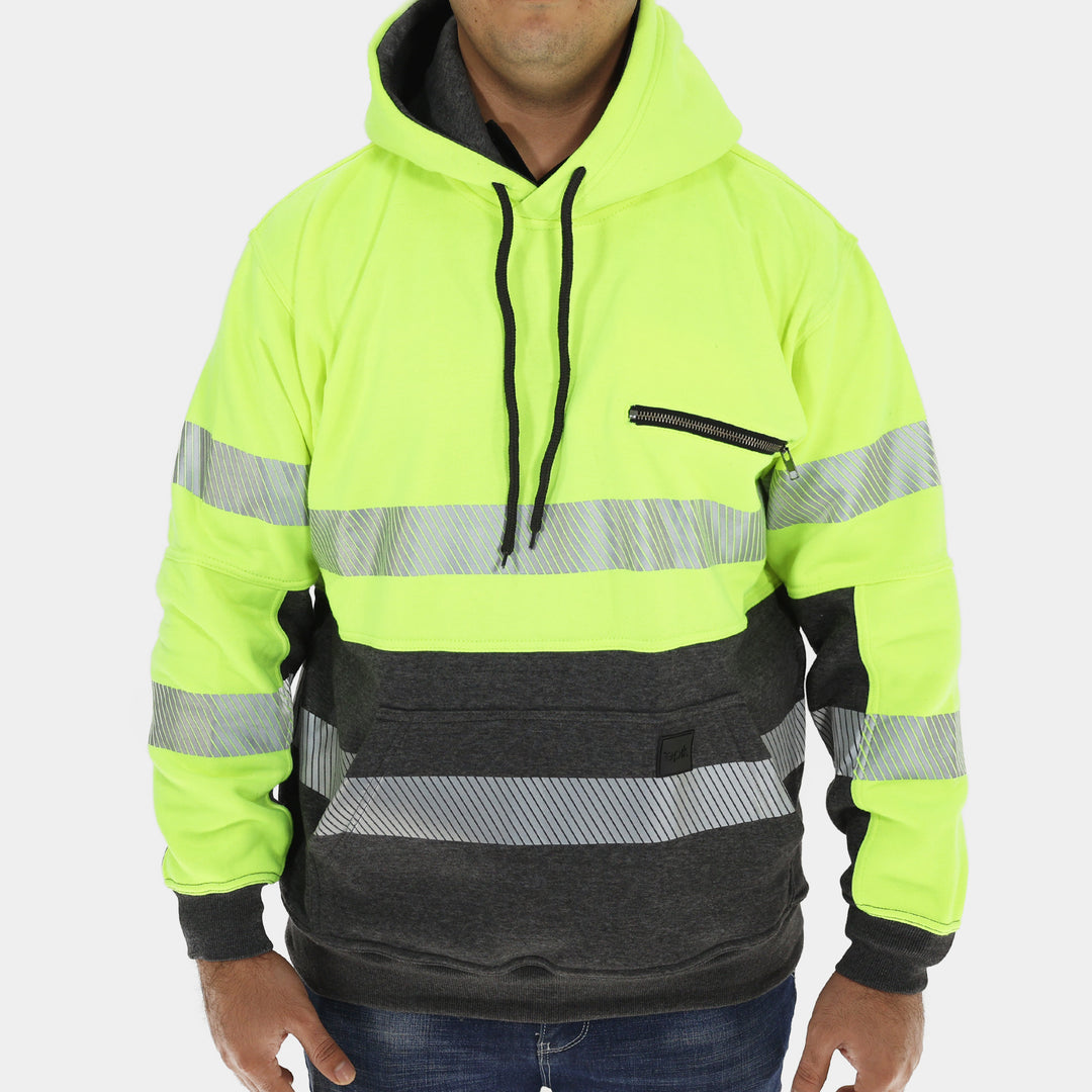 Epik Peak 2.0 Pullover ANSI Class 2 Hoodie in Yellow Front Relax fit