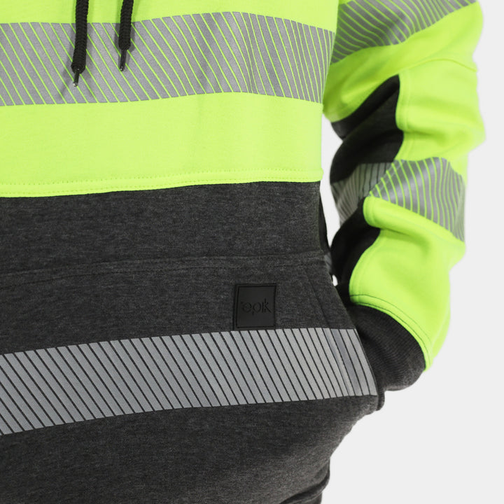 Epik Peak 2.0 Pullover ANSI Class 2 Hoodie in Yellow Pocket