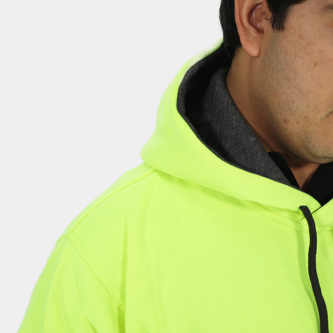 Epik Peak 2.0 Pullover ANSI Class 2 Hoodie in Yellow Hoodie Close up