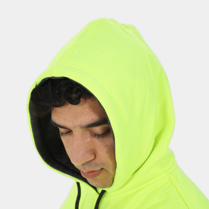 Epik Peak 2.0 Pullover ANSI Class 2 Hoodie in Yellow Hoodie Pulled up