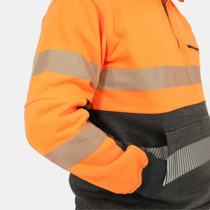 Epik Peak 2.0 Quarter Zip Sweater Orange reflective tape