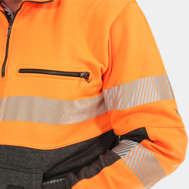 Epik Peak 2.0 Quarter Zip Sweater Orange chest