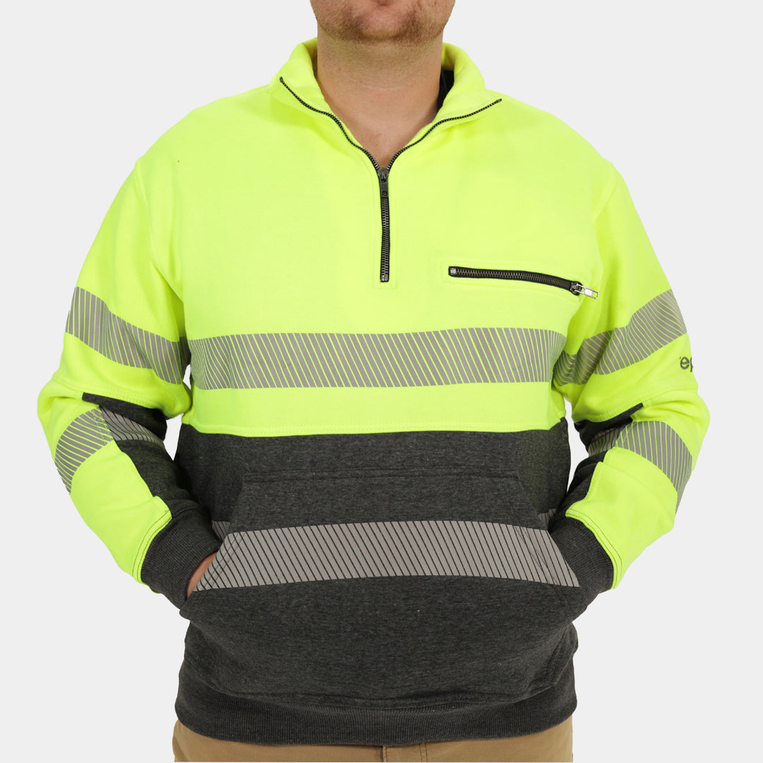 Epik Peak 2.0 Quarter Zip Sweater Yellow Pockets