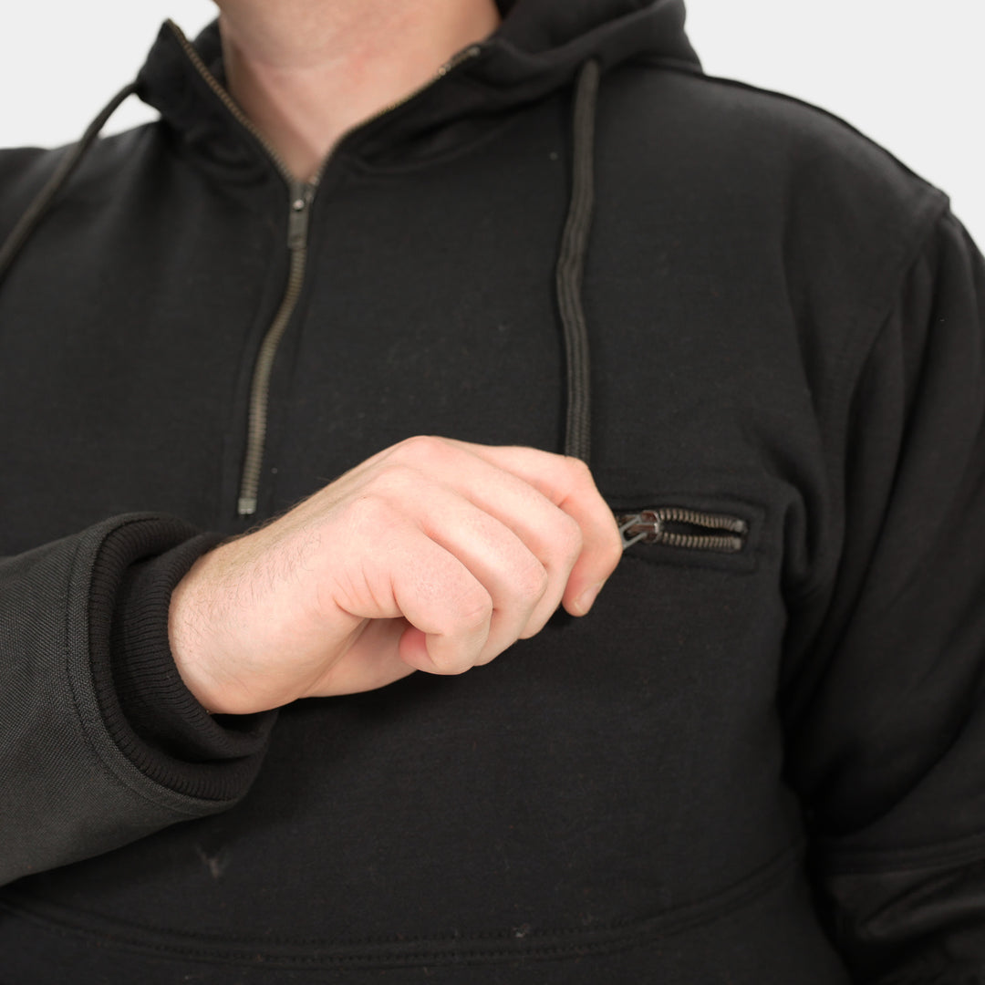 Epik Peak Pro Pull-Over Heavy Hoodie Black Chest Zipper