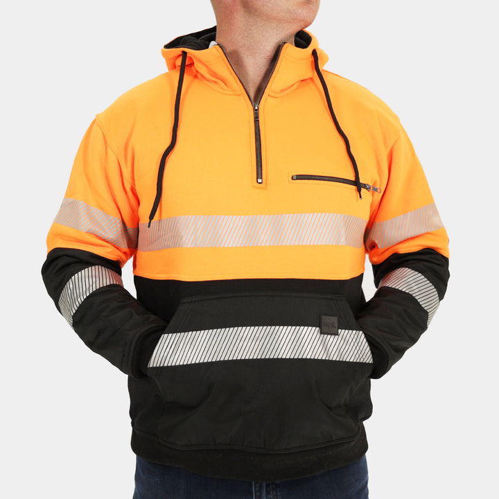 Epik Peak Pro Pull-Over Heavy Hoodie Orange  Front Hands in pockets