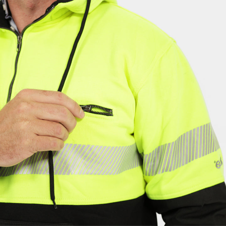 Epik Peak Pro Pull-Over Heavy Hoodie Yellow Zipper Chest Pocket
