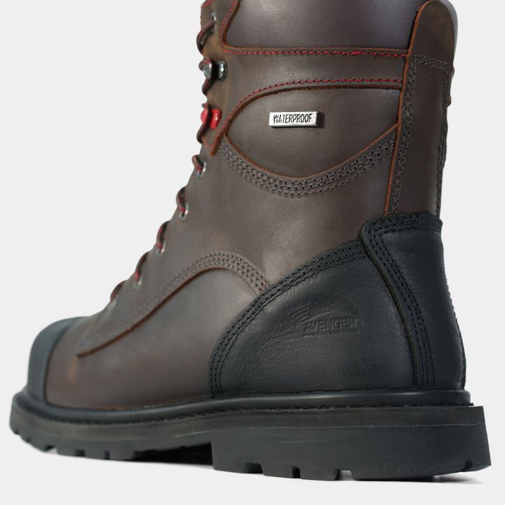 Epik Workwear Hammer Freezer Boot Brown Leather Insulated 1000G Insulation Slip Resistant Work Footwear Back Heel