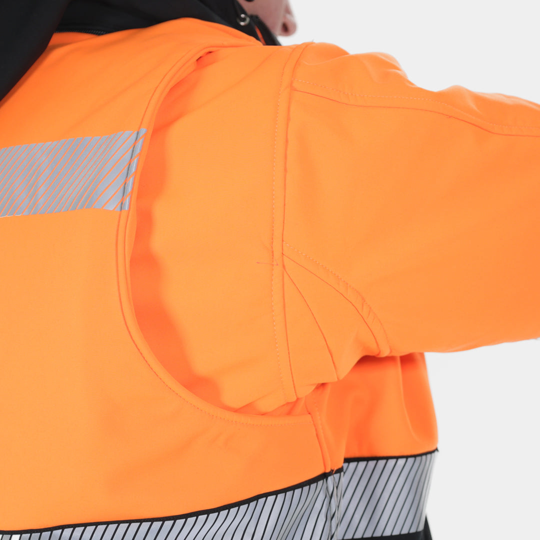 Epik Summit Pro Orange Soft-shell Jacket waterproof hi vis orange sleeve cut