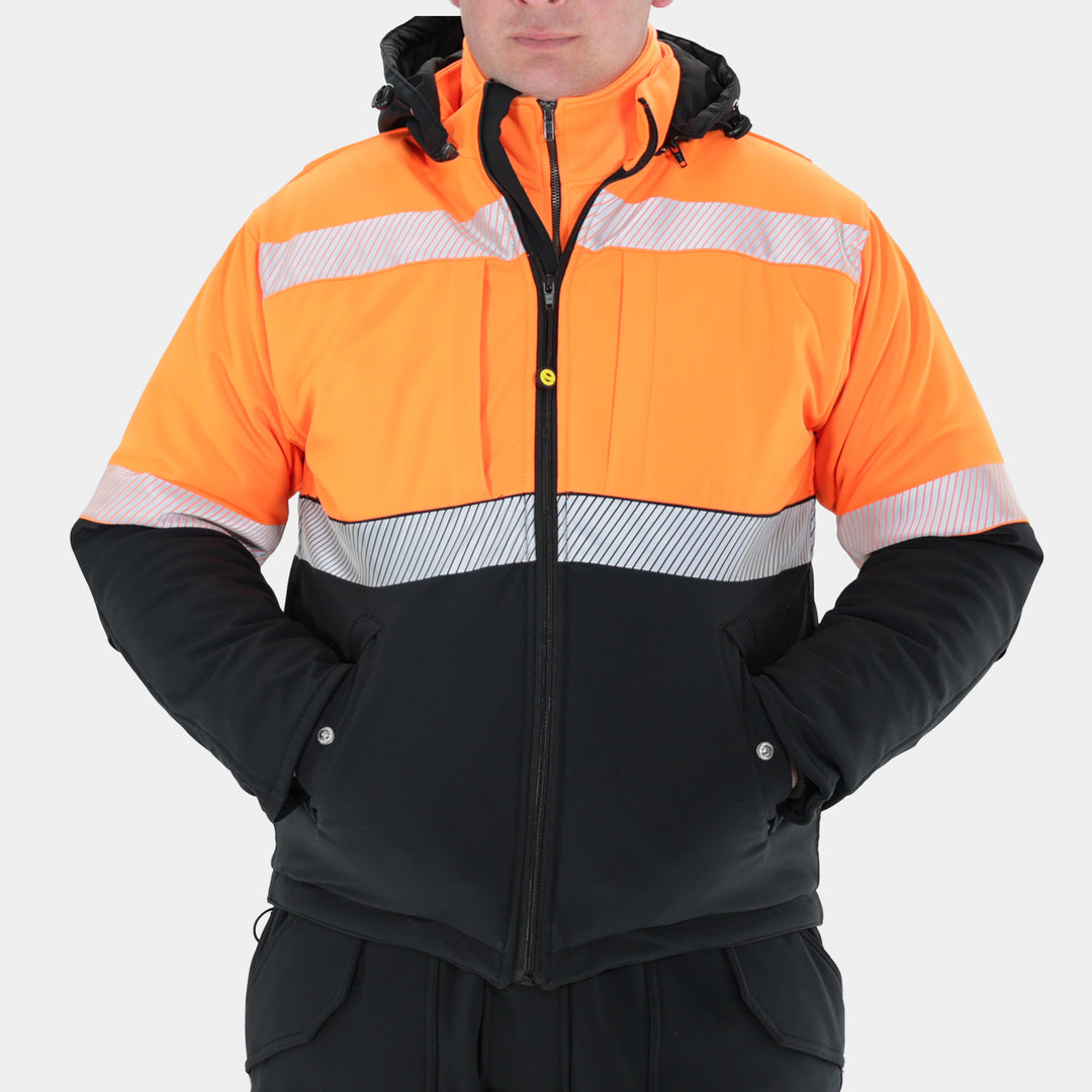Epik Summit Pro Orange Soft-shell Jacket waterproof hi vis orange front pockets