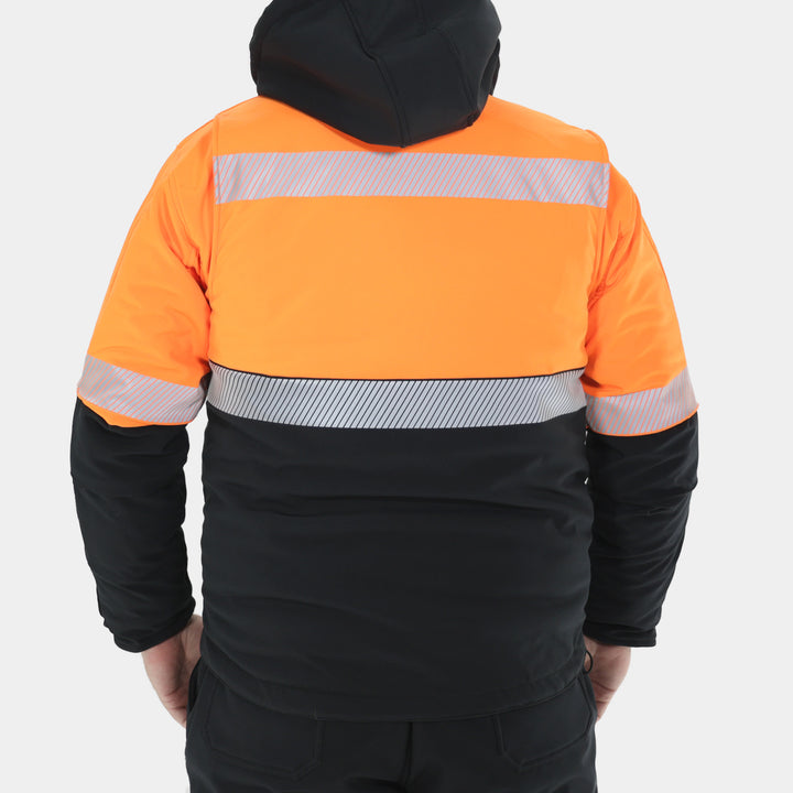 Epik Summit Pro Orange Soft-shell Jacket waterproof hi vis orange back
