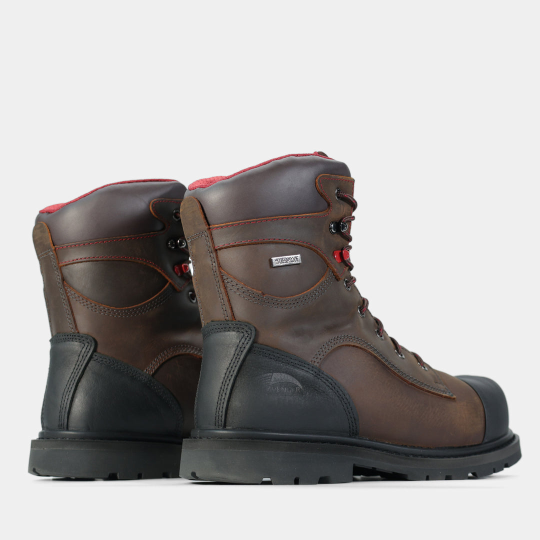 Epik Workwear Hammer Freezer Boot Brown Leather Insulated 1000G Insulation Slip Resistant Work Footwear Pair Back