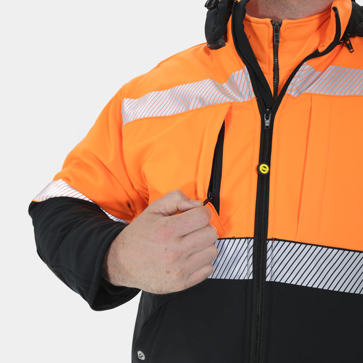 Epik Summit Pro Orange Soft-shell Jacket waterproof hi vis orange chest pocket zipper