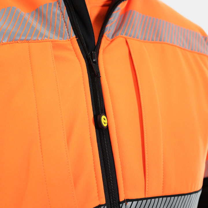 Epik Summit Pro Orange Soft-shell Jacket waterproof hi vis orange zipper flex