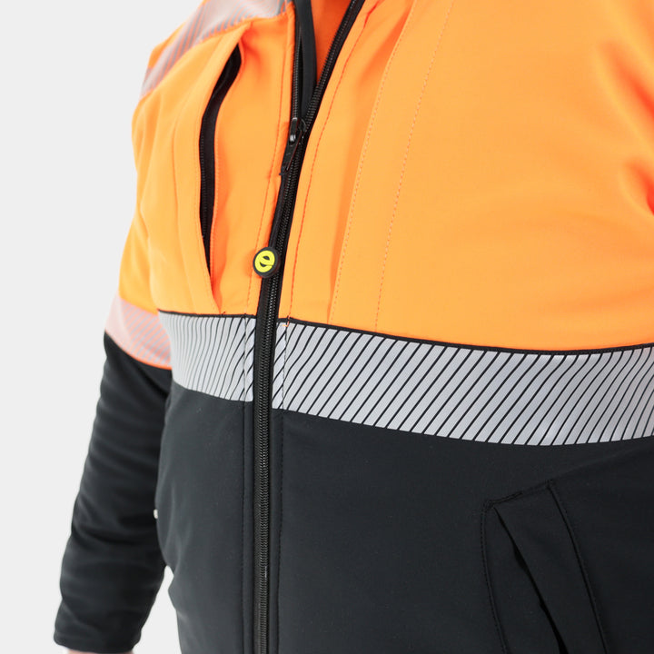Epik Summit Pro Orange Soft-shell Jacket waterproof hi vis orange zipper side hi vis