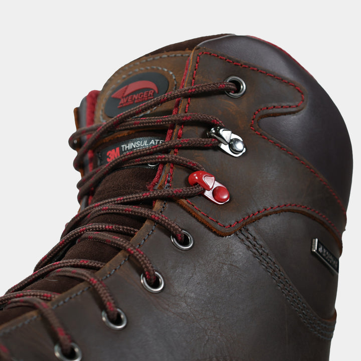 Epik Workwear Hammer Freezer Boot Brown Leather Insulated 1000G Insulation Slip Resistant Work Footwear Shoe Lace Tie